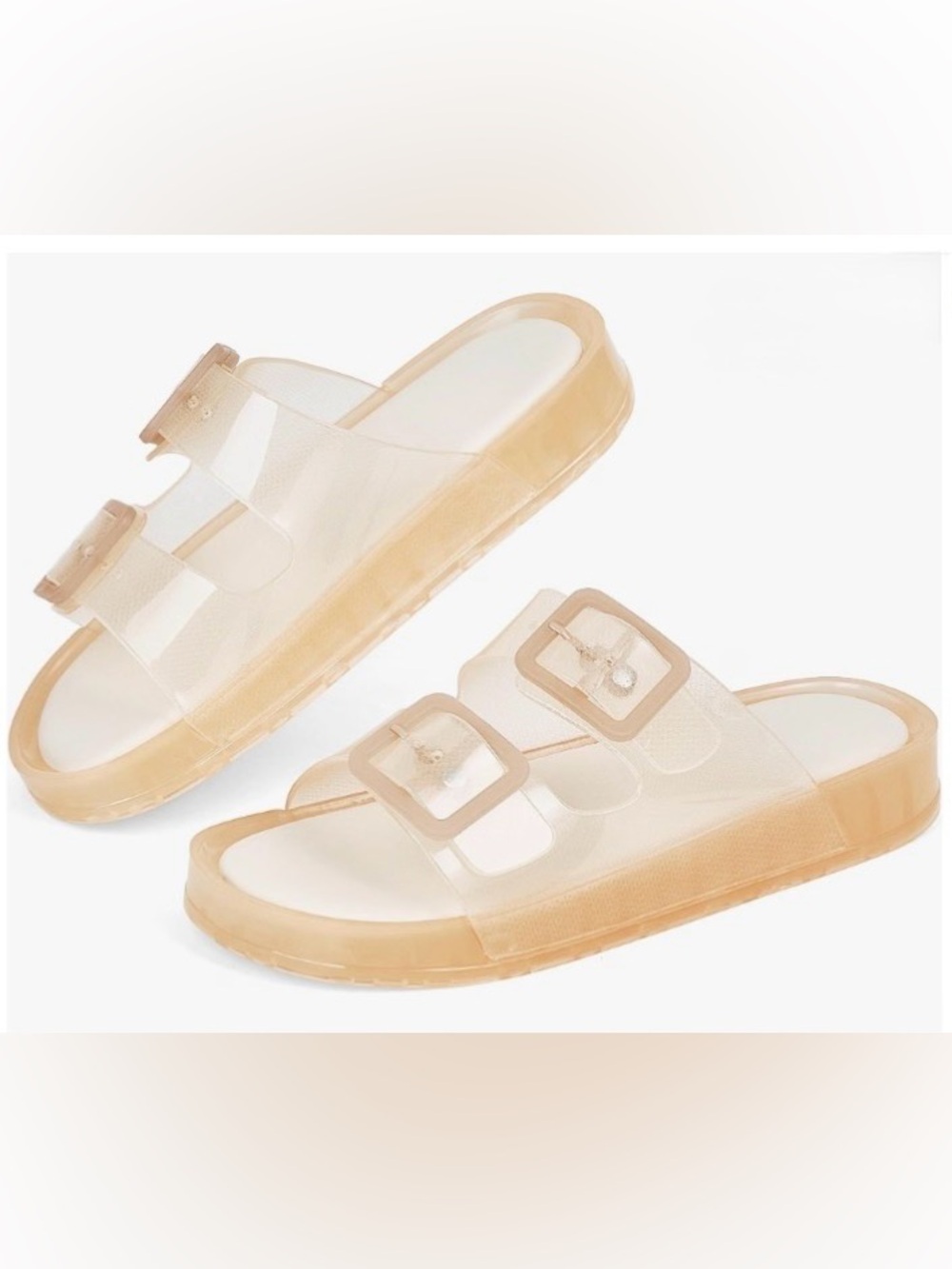 NIB- Jelly Sandals for Women Platform Adjustable Double Buckle Size 8